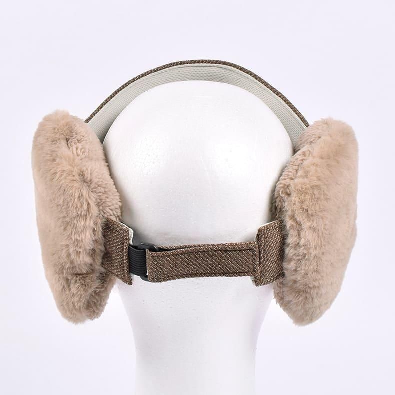 ボアイヤーマフサンバイザー(ツイーディー) キャメルブラウン