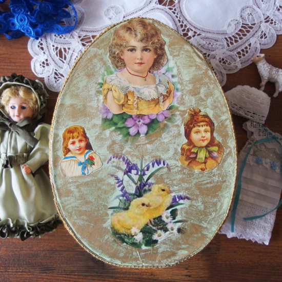 アンティーク ビスクドール | フランス イースターエッグの箱に入った