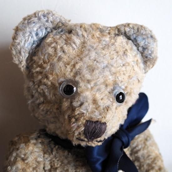 アンティーク テディベア | フランス ブルーのテディベア 青い羊毛 5