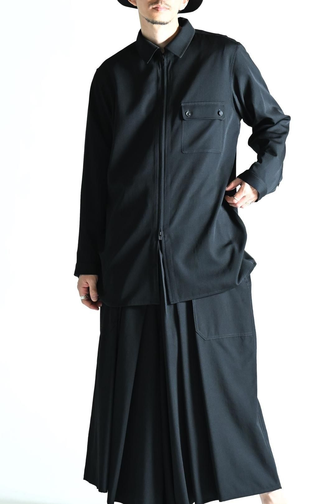 Yohji Yamamoto POUR HOMME ウールギャバジンファスナーブラウス - Ka