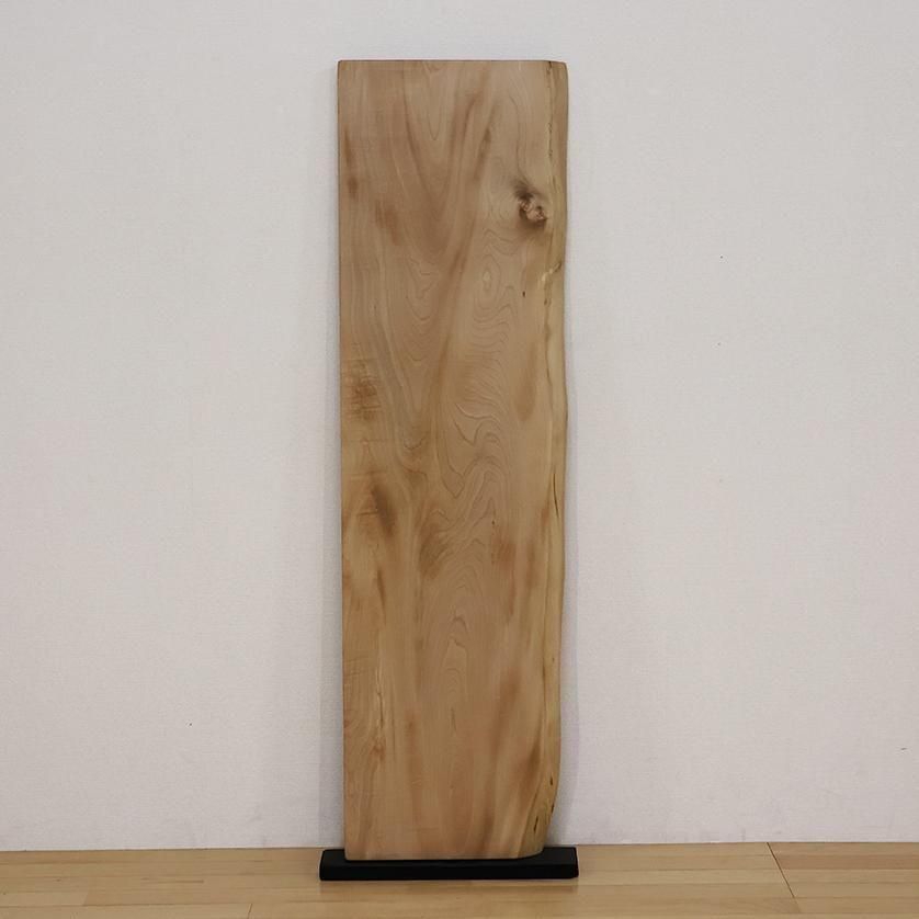 一枚板ベンチ1515】 一枚板 栃（とち） スチール脚付 ＜ウレタン塗装