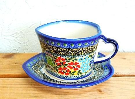 カリヒ ハートの形のカップアンドソーサー 「満開の庭」 - ポーランド