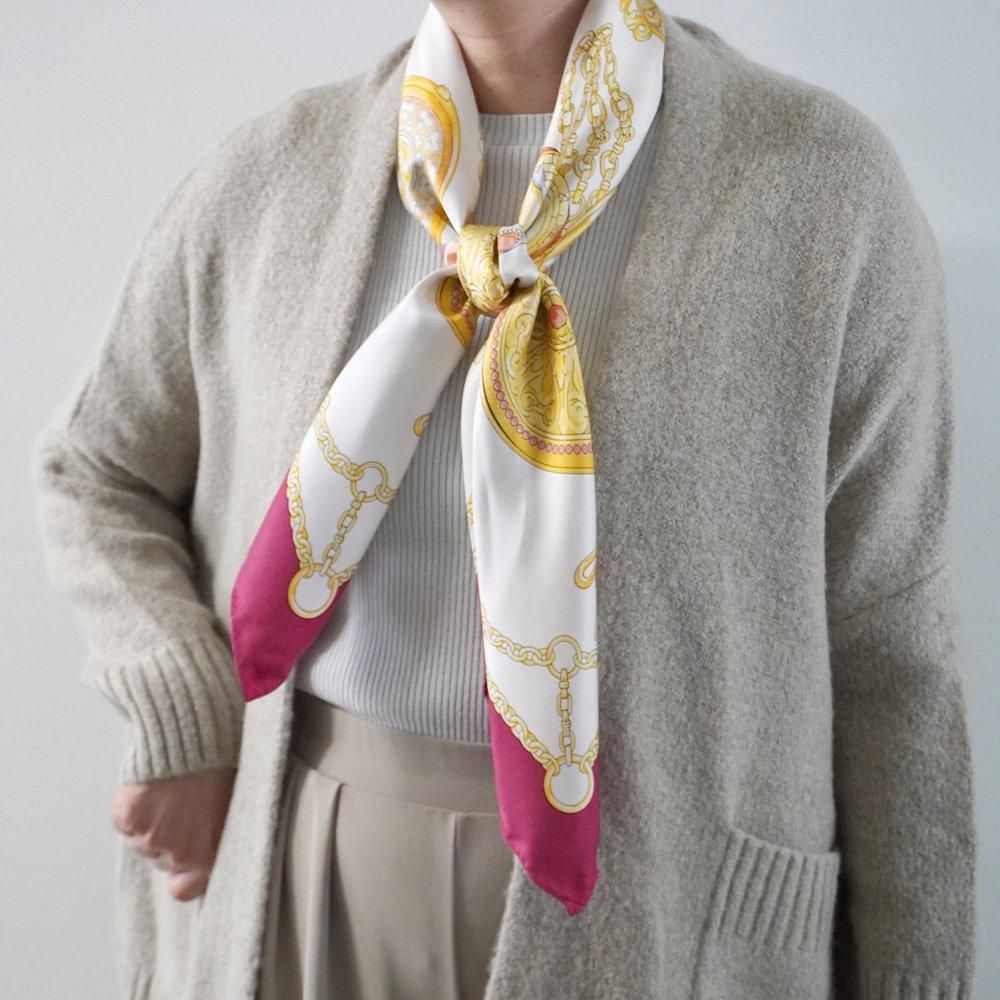 懐中時計(CET-052) 伝統横濱スカーフ 大判 シルクツイル スカーフ