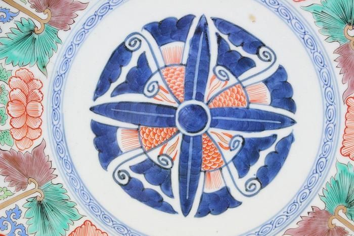 A-1363伊万里焼色染付十字花文尺三寸飾大皿 - 石川県金沢の骨董品のお