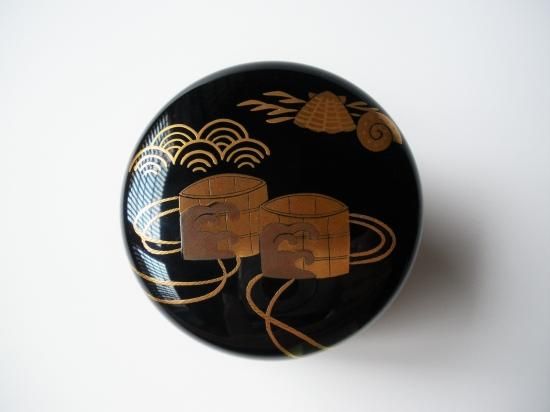 汐汲蒔絵中棗 (共箱)竹内幸斎 - 茶道具販売 栗林園
