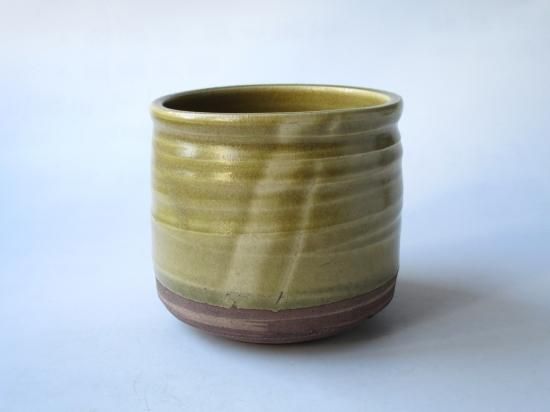 黄瀬戸 大脇差写建水 (共箱)水野健二 - 茶道具販売 栗林園