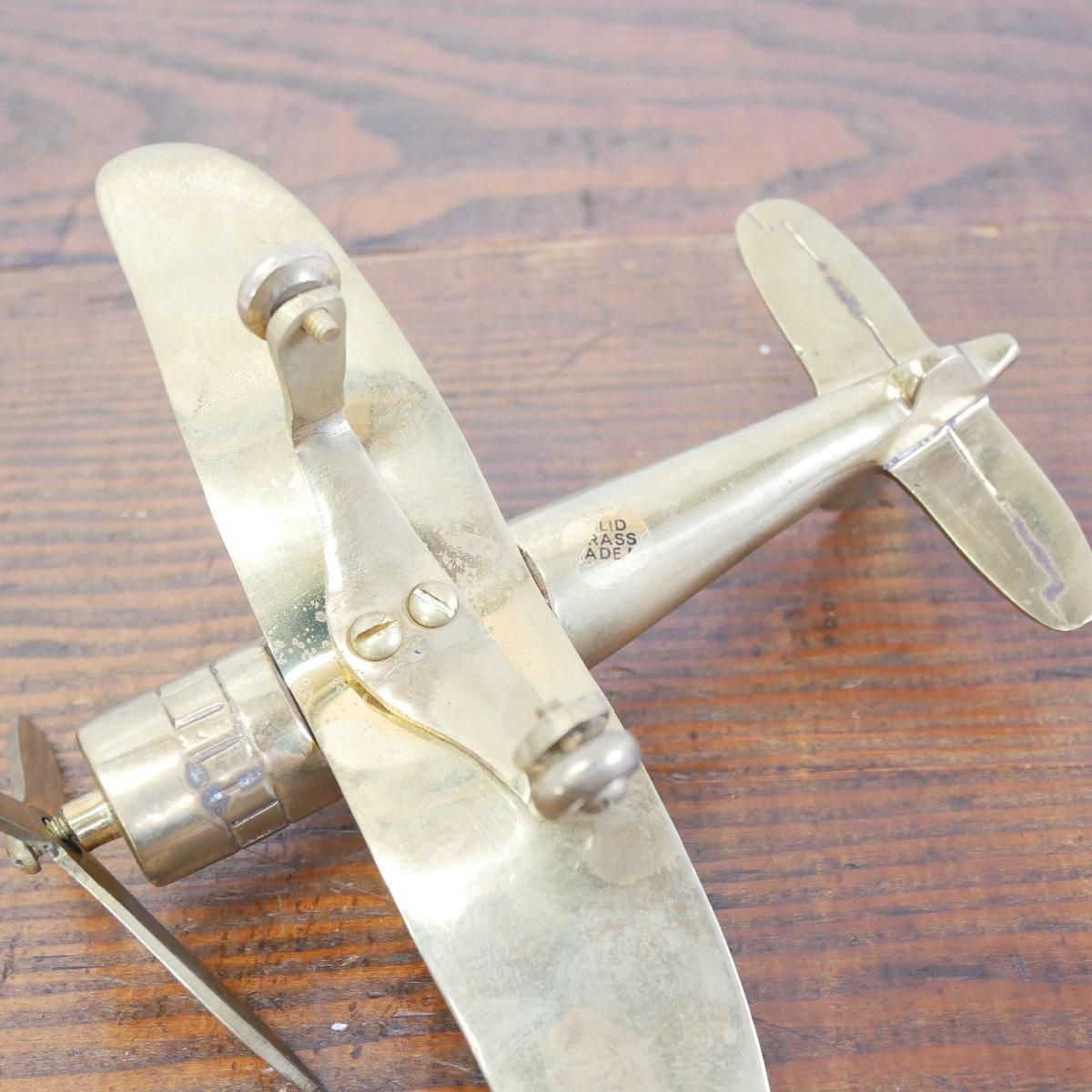 アメリカ ヴィンテージ ミニ エアプレイン 真鍮製 飛行機 置物 ブラス