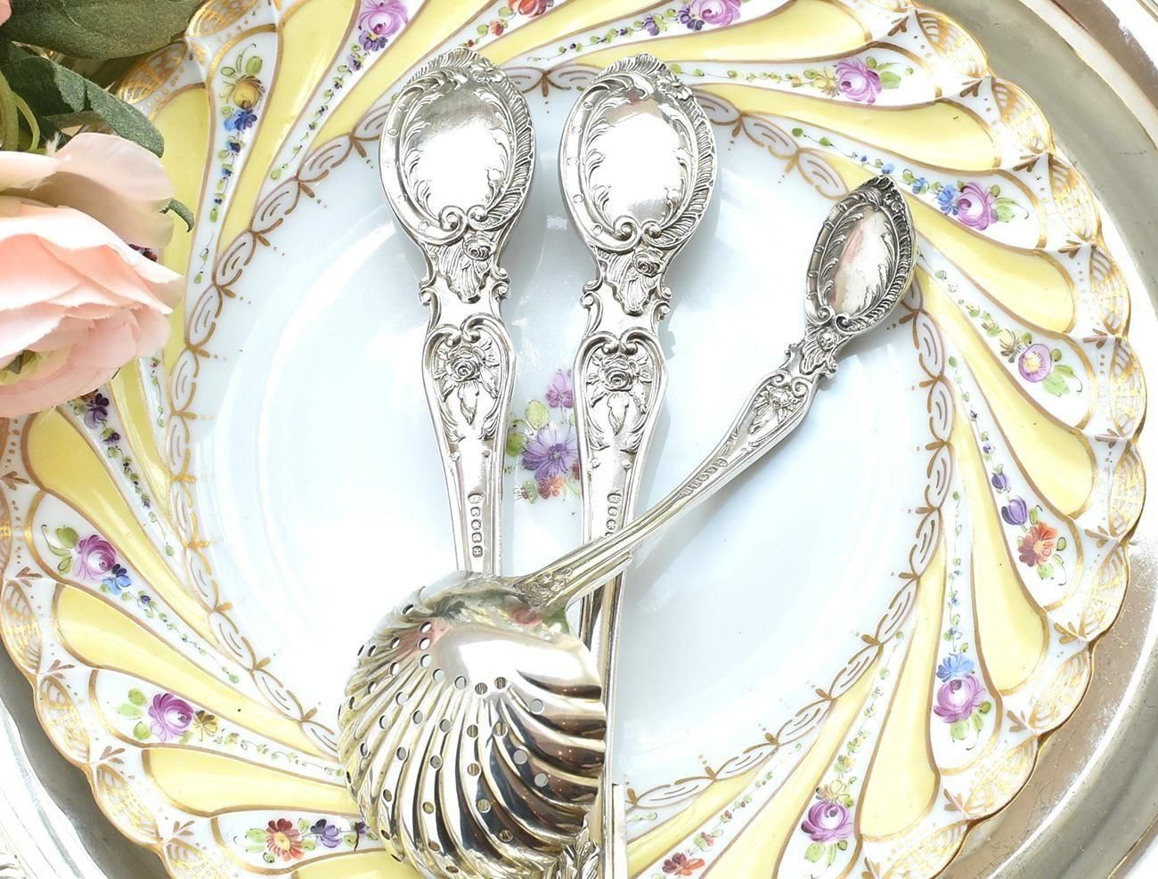 英国アンティーク【シルバープレート】ベリーサービングセット（ペア