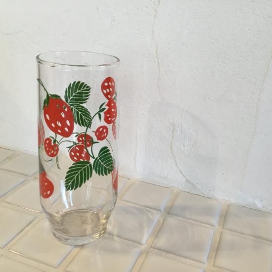 HOYAガラス / 保谷クリスタル いちご柄タンブラー