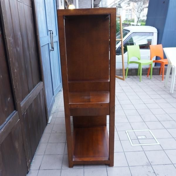 値下げ/幾何学模様のような独創的なデザインの天然木オープンシェルフ