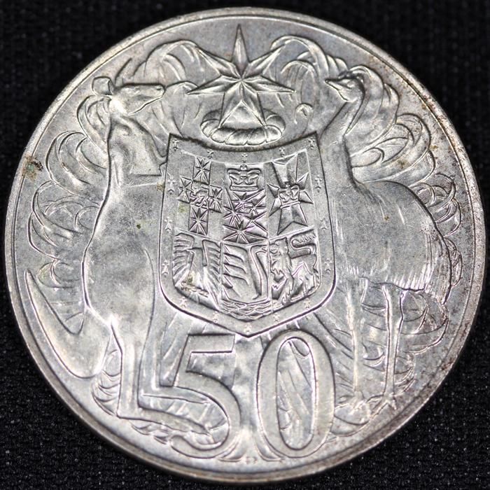 オーストラリア Australia エリザベス2世 50セント銀貨 1966年