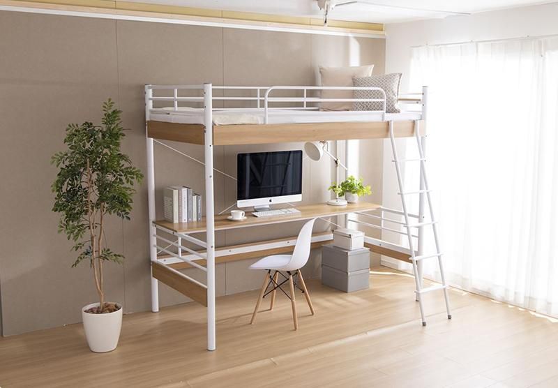 デスク付きロフトベッド【シングル】Toby ｜北欧インテリア・家具