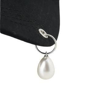 KIMHEKIM PEARL PIERCED BASEBALL CAP キムへキム パールピアス ベース