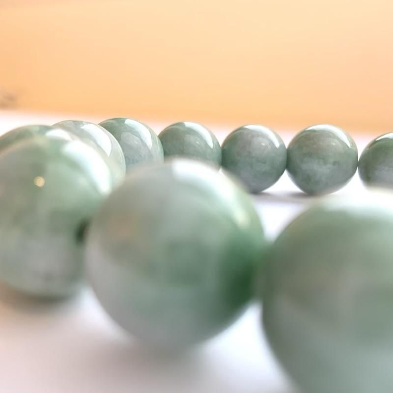 糸魚川翡翠 ブレスレット 13mm玉 】 糸魚川産翡翠 限定 一点物 天然石