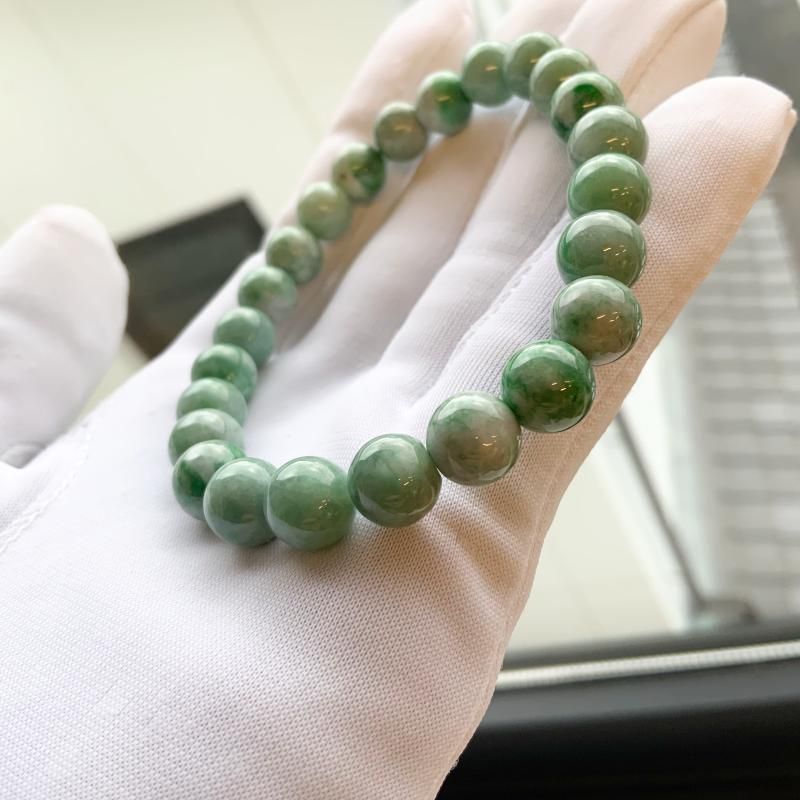 糸魚川翡翠 ブレスレット 8mm玉 】 糸魚川産翡翠 限定 一点物 天然石