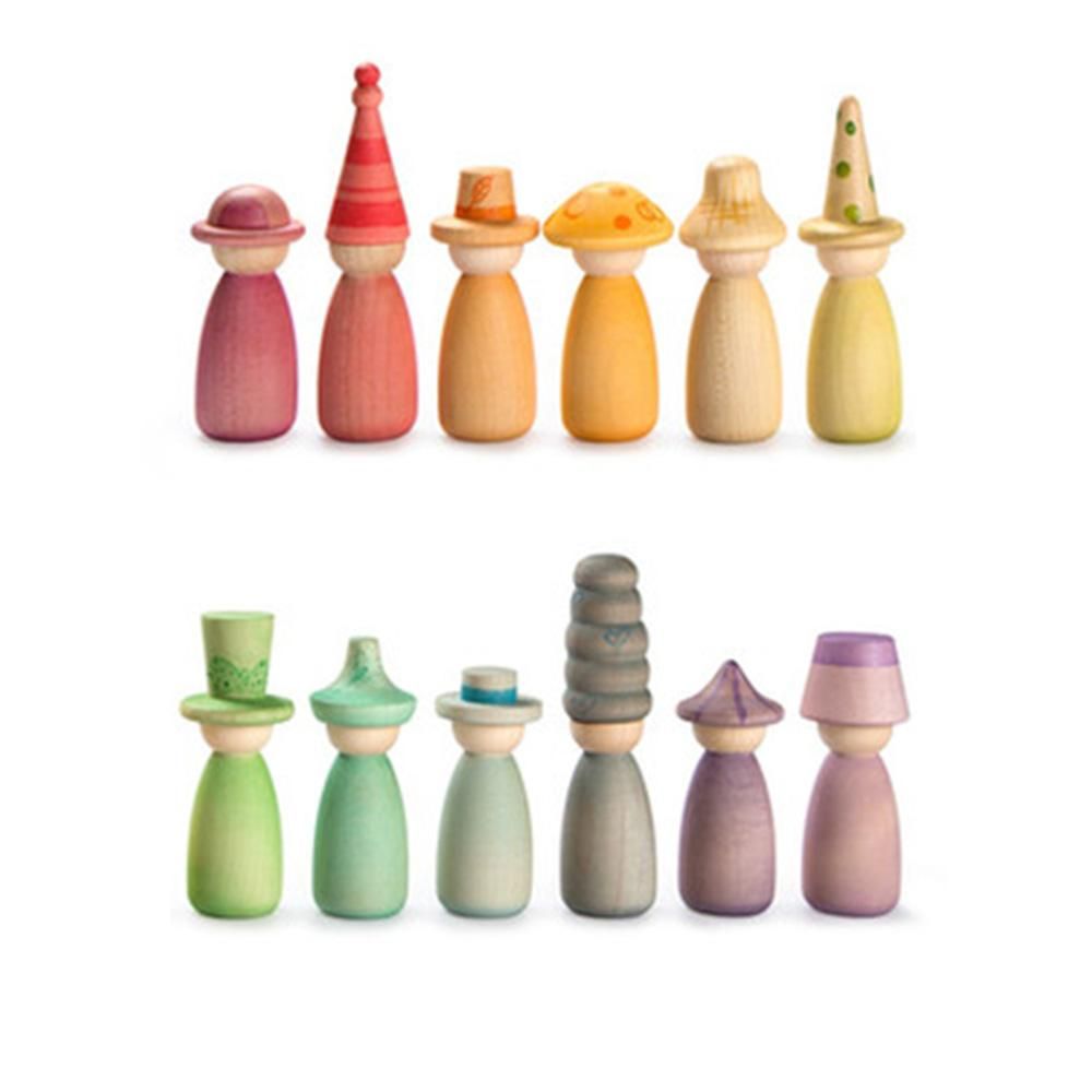 ファンシーニンス GRAPAT/グラパットの帽子をはずせる人積み木 木の