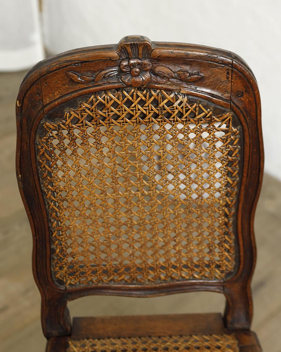 フランスアンティーク ラタンチェア.22 ダイニングチェア 籐編みチェア