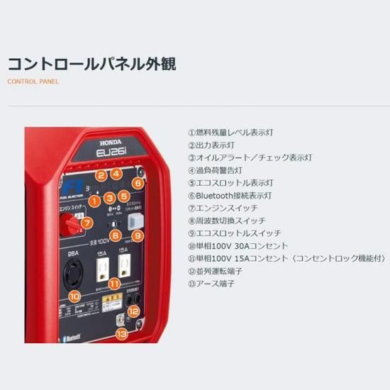 ホンダ(HONDA) インバーター発電機 新型 EU26i EU26IJ-JN メーカー保証