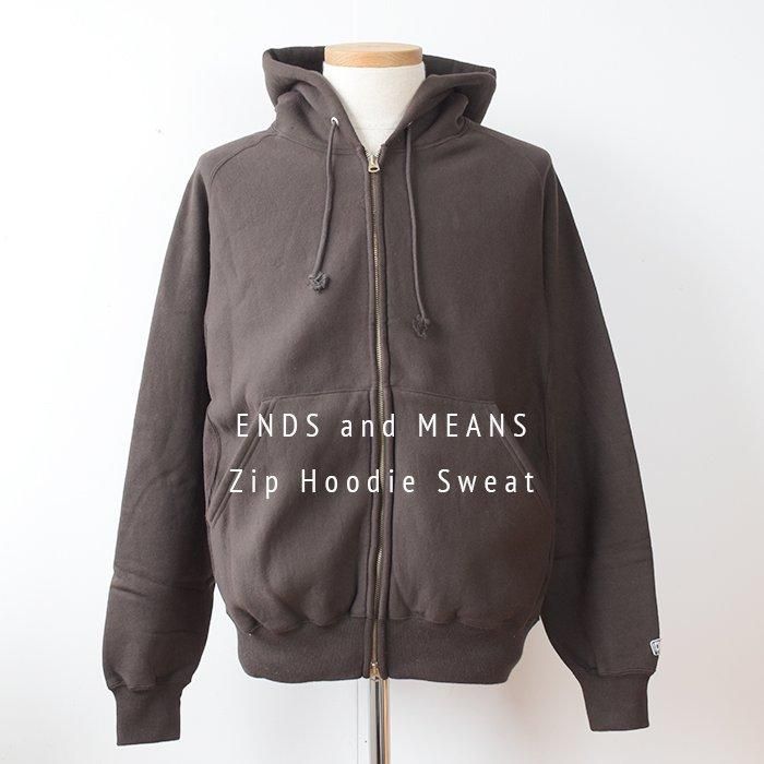 ENDS and MEANS】2024AW ZIP HOODIE SWEAT - Dark Chocolate -