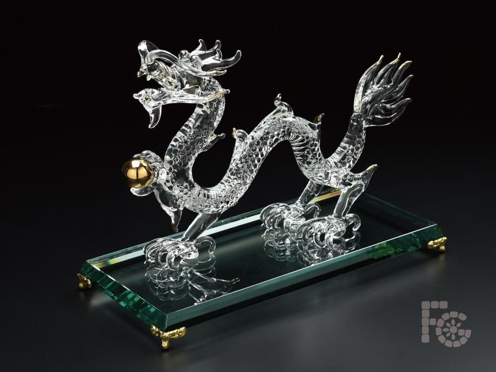 ガラス細工｜開運金皇帝龍｜フォーカートグラスワークス