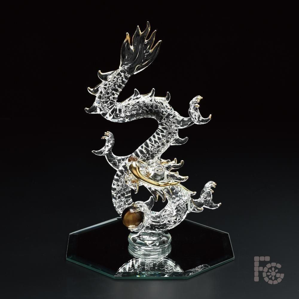 ガラス細工｜金運降臨龍｜フォーカートグラスワークス
