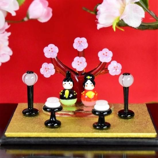 ガラス細工のお雛様｜春の豆雛三段飾り｜フォーカートグラスワークス