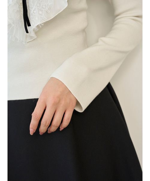 Sustainableレイヤードラッフルニットプルオーバー(508614733)｜阪急