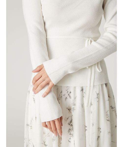 シルクブレンドアシメデコルテドレープリブニット(508650210)｜阪急