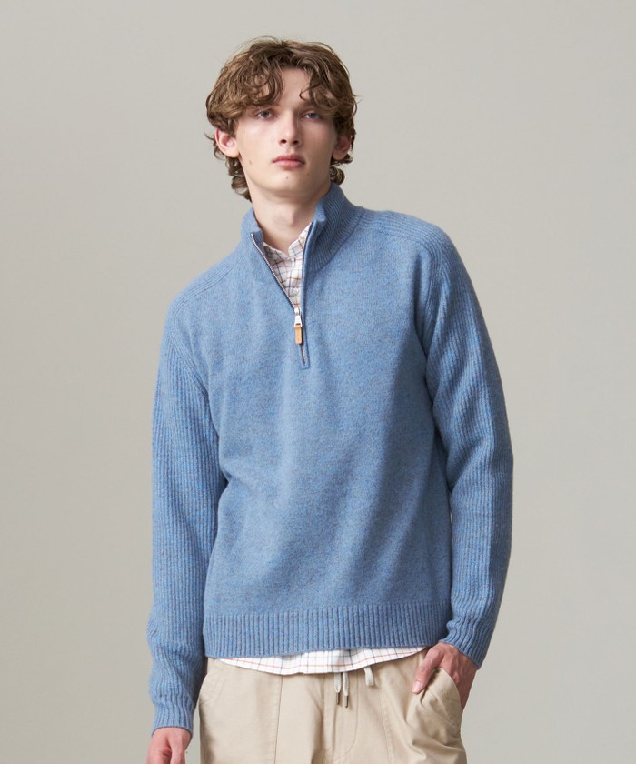 Cash Lamb's Wool】ハーフジップニット(507619566)｜HANKYU MEN'S