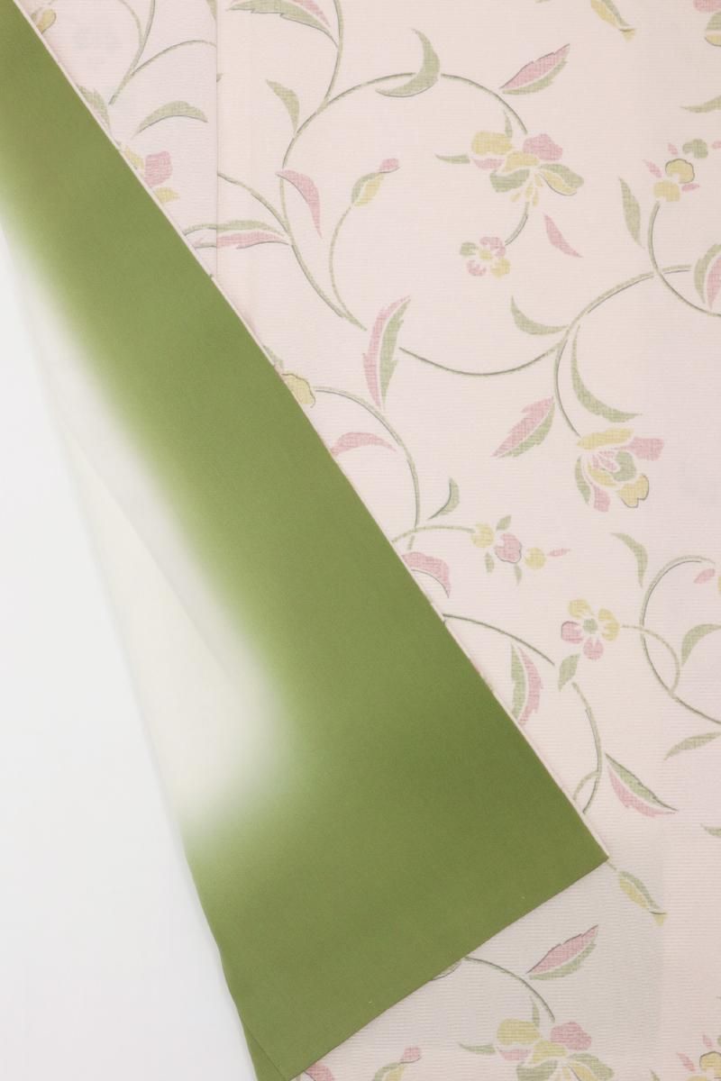 あおき【D-3634】小紋 ピンク色系 花唐草文 :身丈157.5/裄66.5 - 銀座