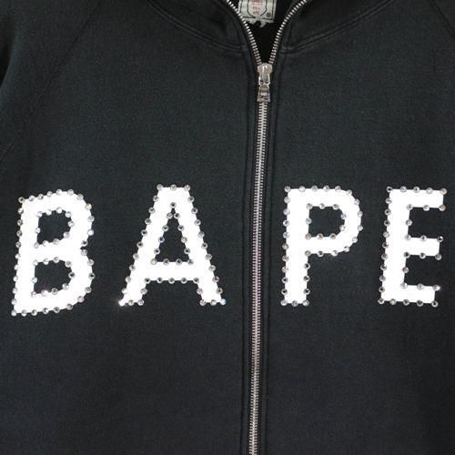 A BATHING APE アベイシングエイプ ラインストーン BAPEロゴ ジップ