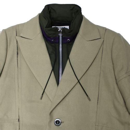 Sacai サカイ 21AW Wool Melton Coat ウールメルトンコート 2 ベージュ