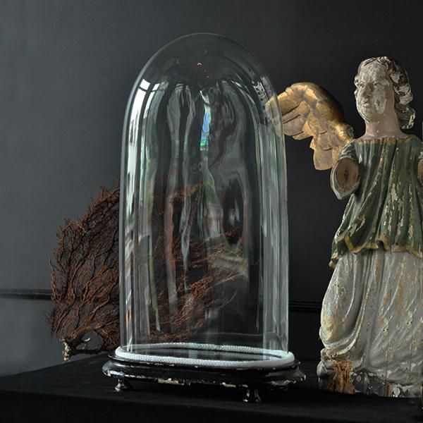 アンティーク 楕円ガラスドームH49.5cm/フランスアンティーク雑貨