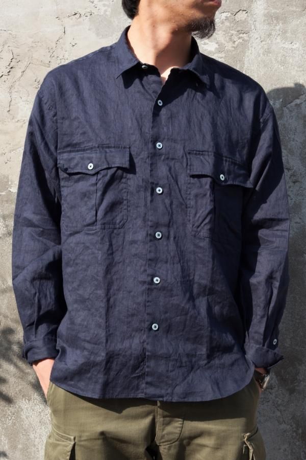 PORTER CLASSIC】ROLL UP LINEN SHIRT-SLOW&STEADY