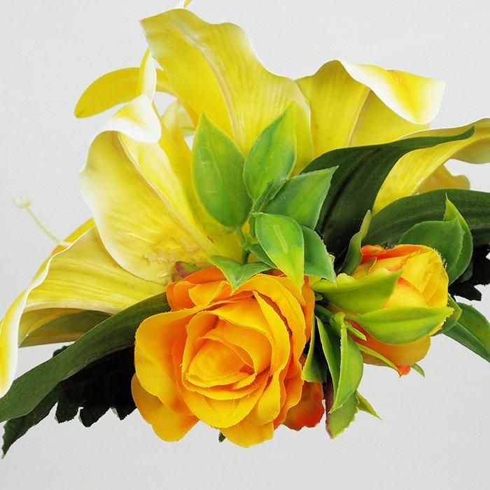 フラワーヘアクリップ イエローのリリー＆ローズ hlac-sw-lilros-yw