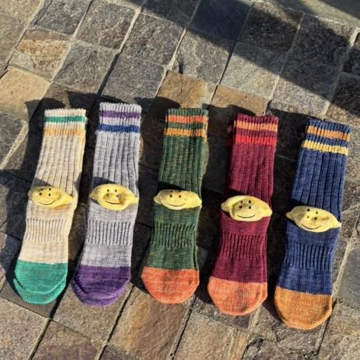 KAPITAL]60本 杢 IVY RAINBOWY HAPPY HEEL ホールドソックス - TAKE