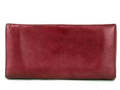 Salvatore Ferragamo Ganchini Red Saffiano Leather Long Wallet