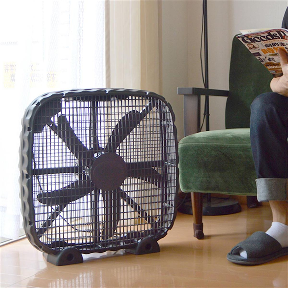 サンコー、羽根径44cmの20インチ薄型ボックス扇風機「Crazy Fan