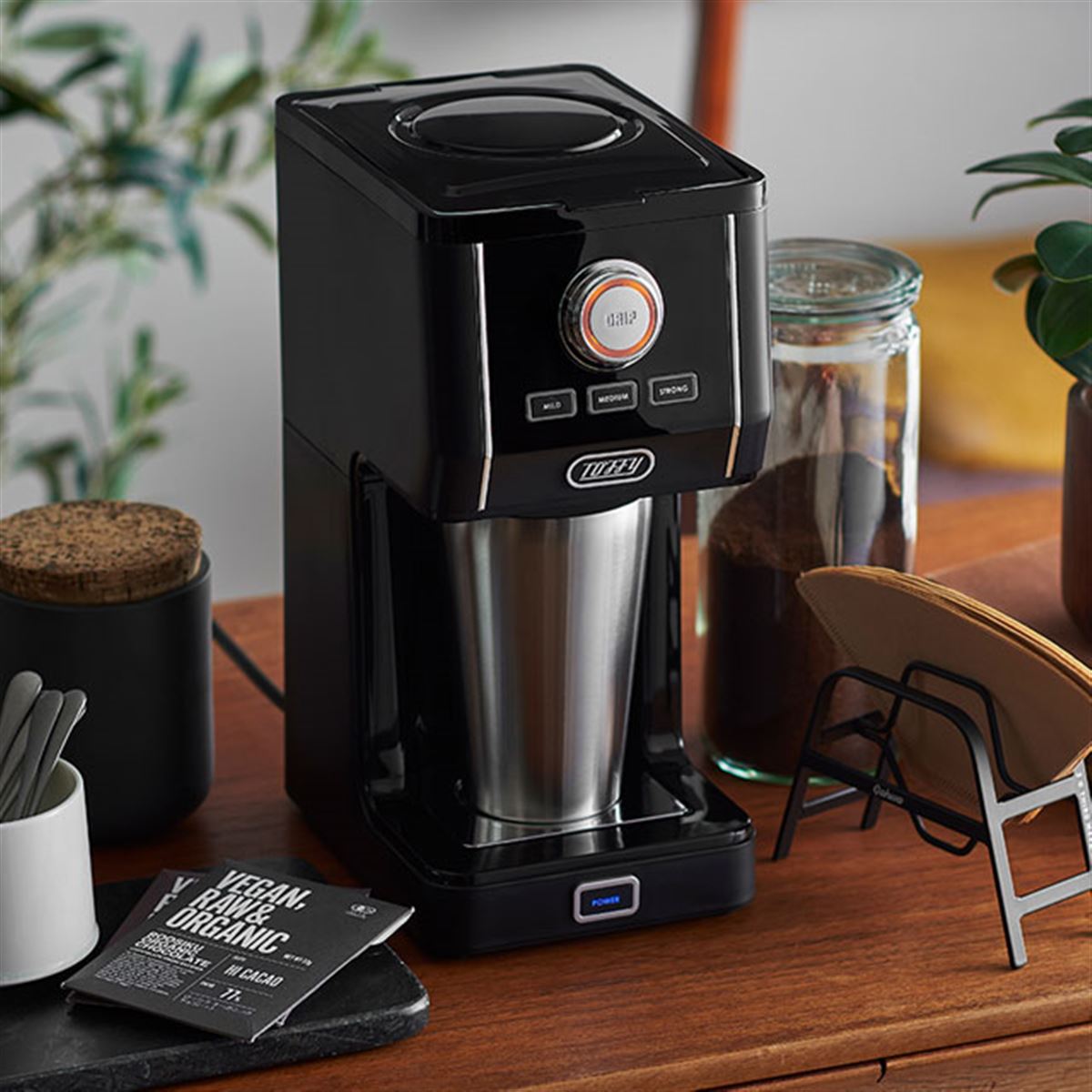 付属のタンブラーに直接抽出できる「Toffy ダイレクトドリップアロマ