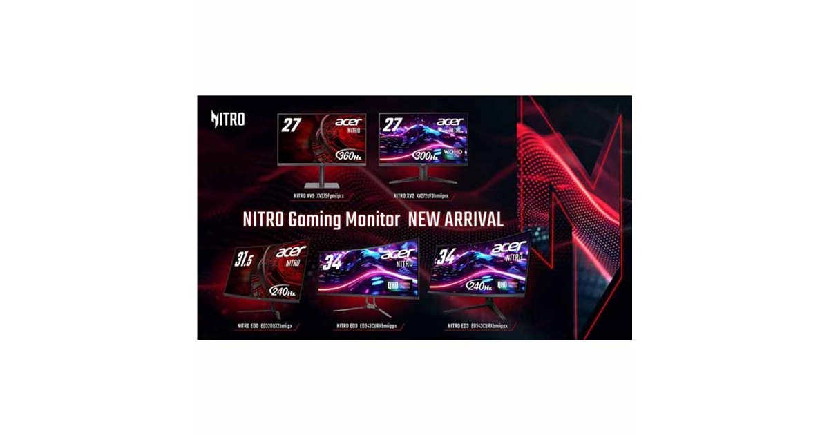 エイサー、ゲーミングモニターブランド「Nitro」から新モデル5機種を