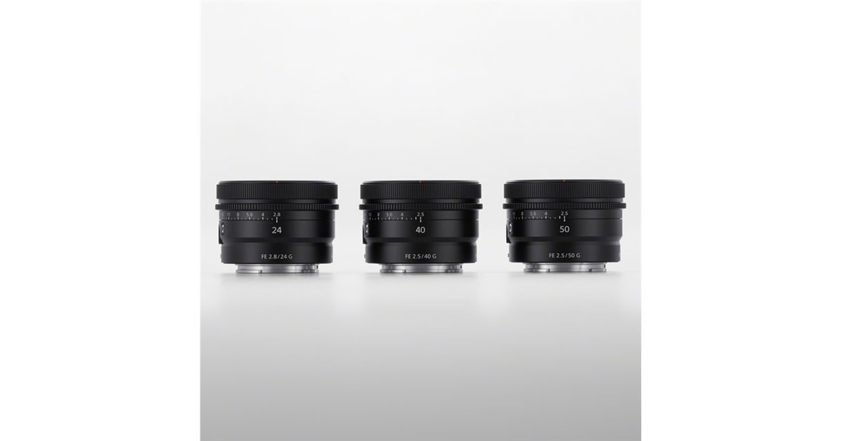 ソニー、小型・軽量設計のGレンズ「50mm F2.5」「40mm F2.5」「24mm F2