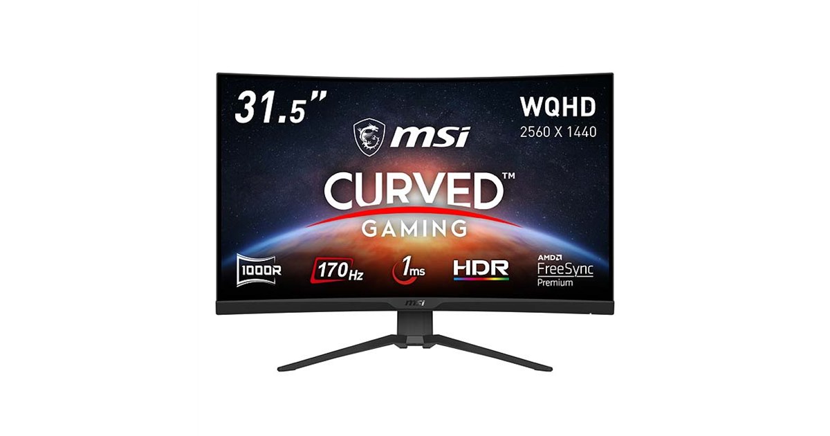 MSI、湾曲率1000Rを採用した31.5型ゲーミングモニター「G322CQP