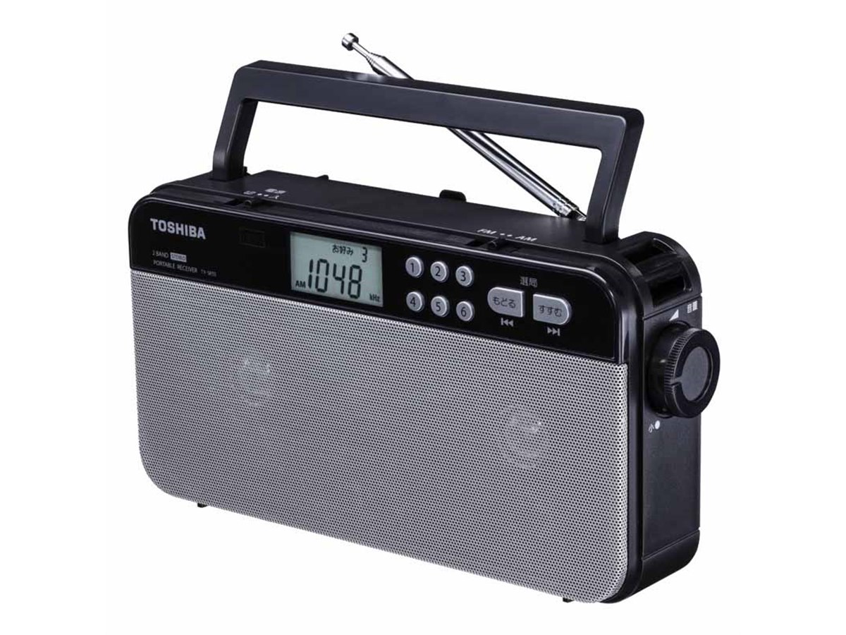 東芝、左右の8cm径スピーカーと500mW×2chアンプ搭載のAM/FMラジオ