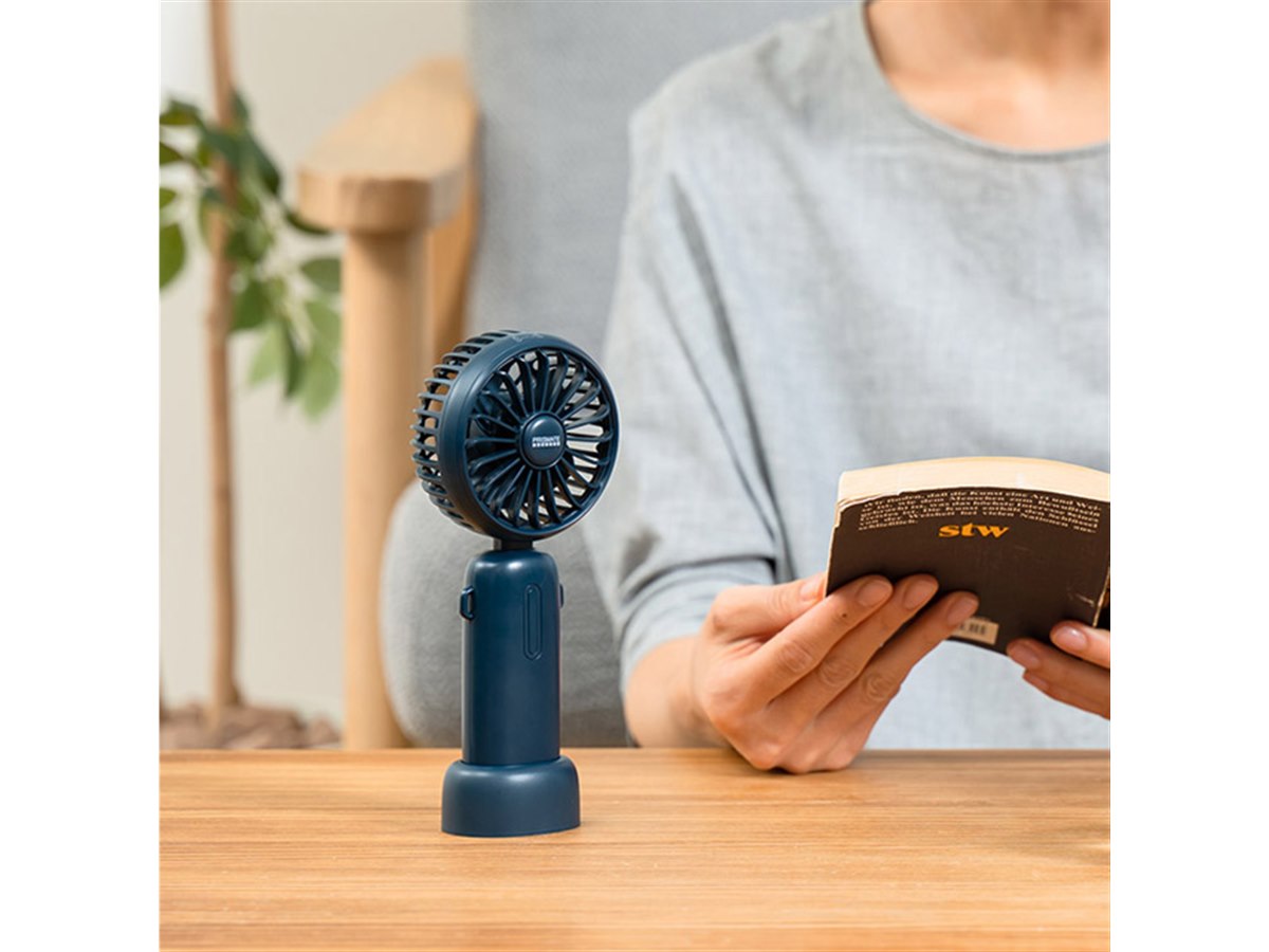 PRISMATE、手持ち/卓上/アロマの3WAYで使えるポータブル扇風機「PR
