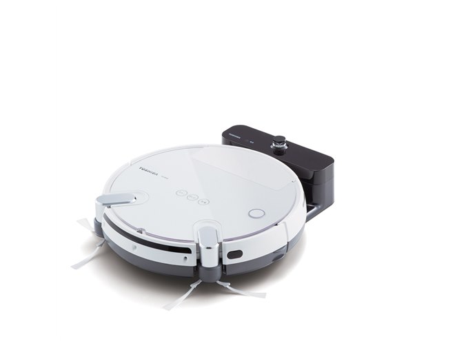 東芝、1か月分のゴミを収容する「ダストステーション」搭載ロボット