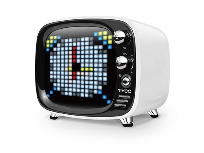 レトロテレビ風のBluetoothスピーカー「Tivoo」、ピクセルアートなど