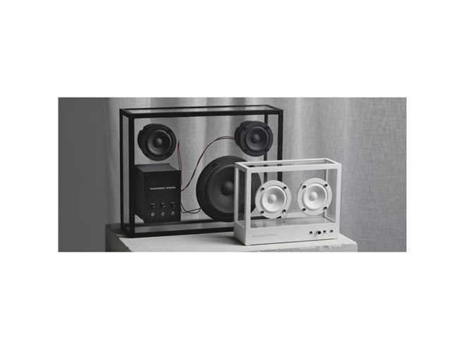 全パーツをモジュール化、透明ボディのスピーカー「TRANSPARENT