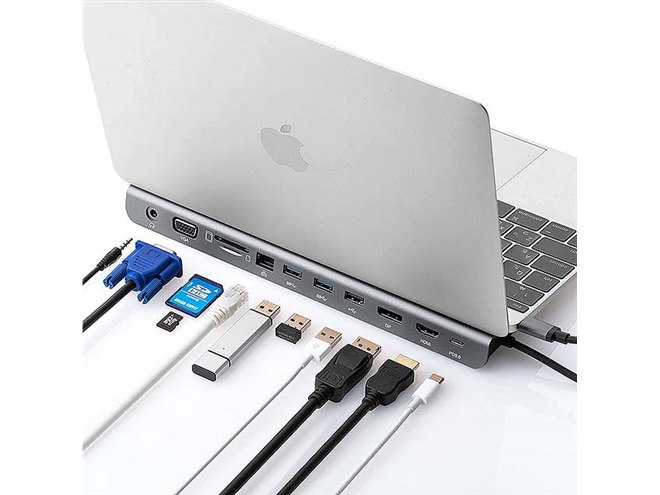 サンワ、ノートPCスタンド付きType-Cドッキングステーション - 価格.com