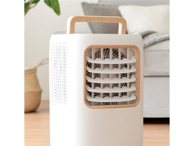山善、－7度の冷風で涼める「コンパクトクーラー」に木目調デザインの