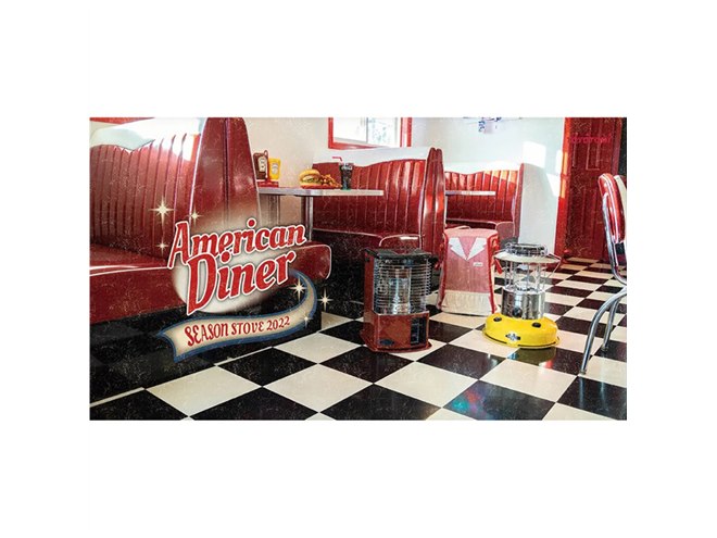 トヨトミ、アメリカンダイナーイメージの石油ストーブ「ケチャップ